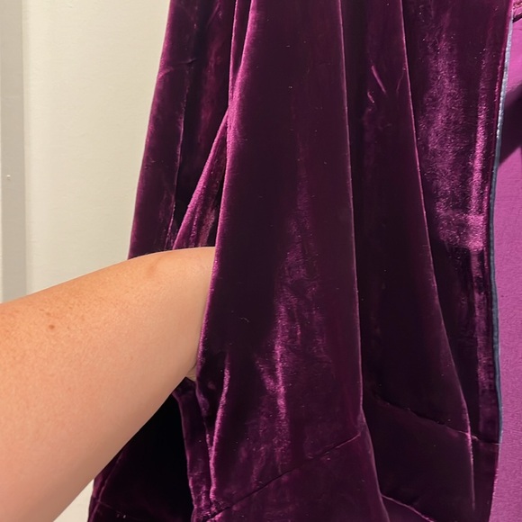 Goody Goody California Sz XL velvet rosette jacket silk Grey Purple flowers - Picture 5 of 7